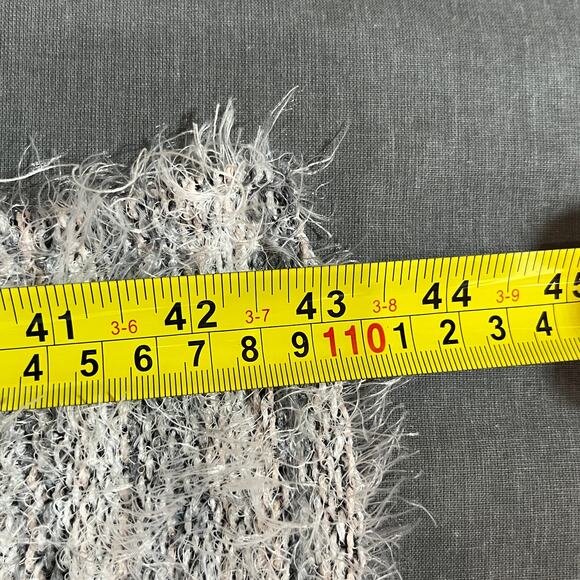 Lane Bryant Eyelash Duster Cardigan Sweater Womens 26/28 Gray Striped Knit Open - Picture 8 of 9